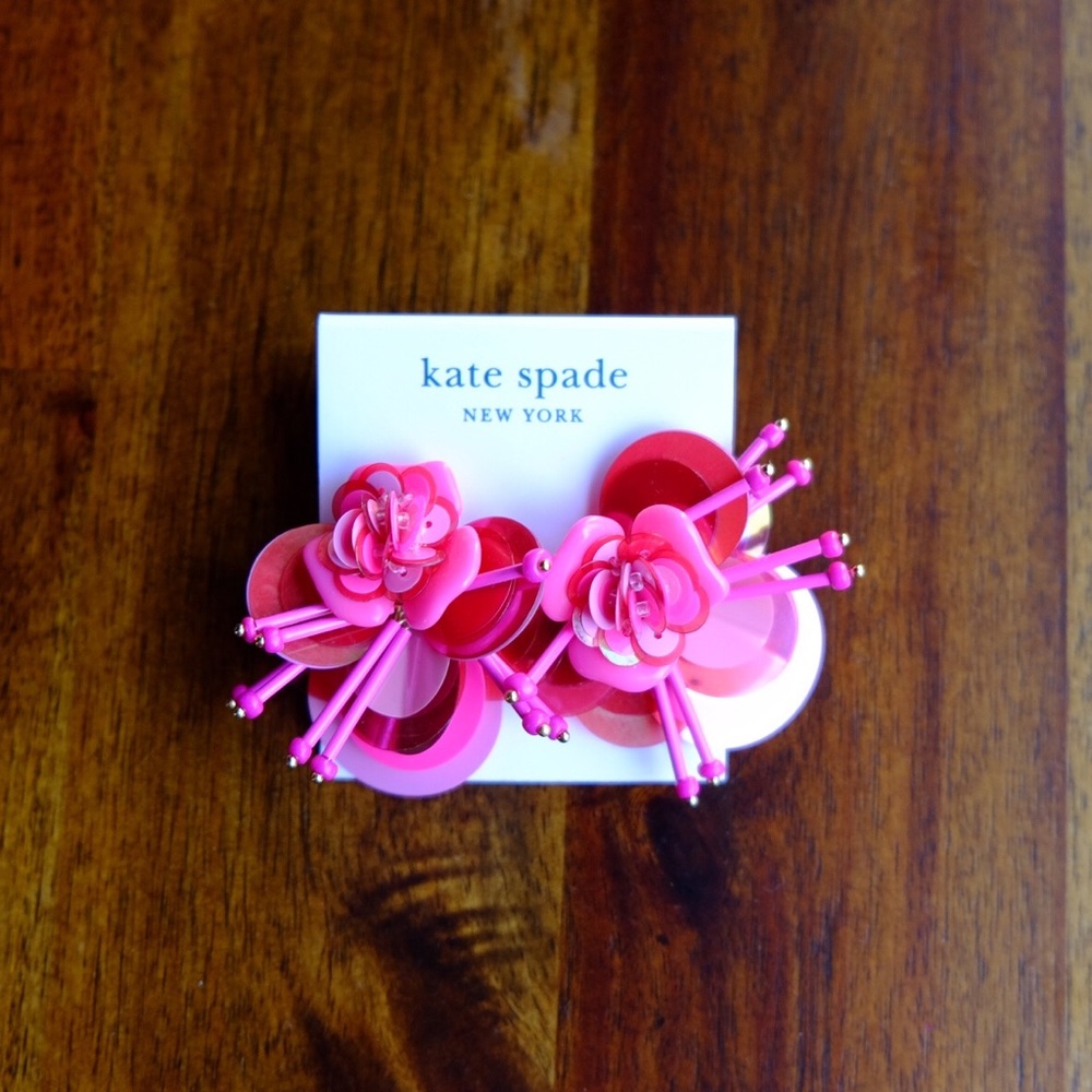 Kate Spade Gold Vibrant Life Sequin Stud Earrings